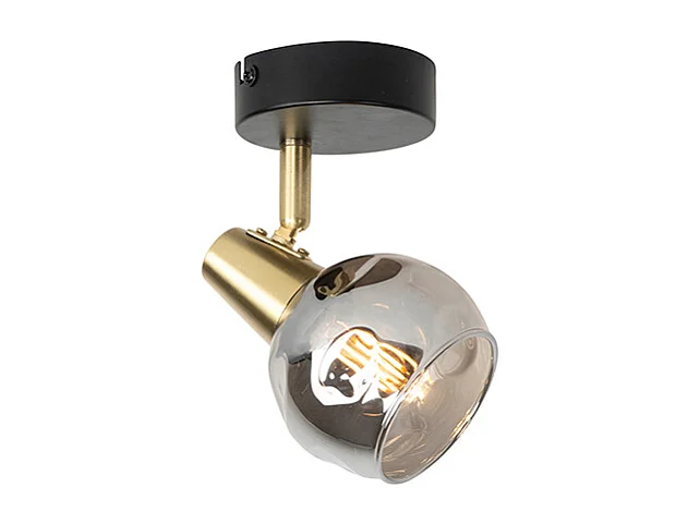 Spot Art Déco or avec verre fumé - Vidro