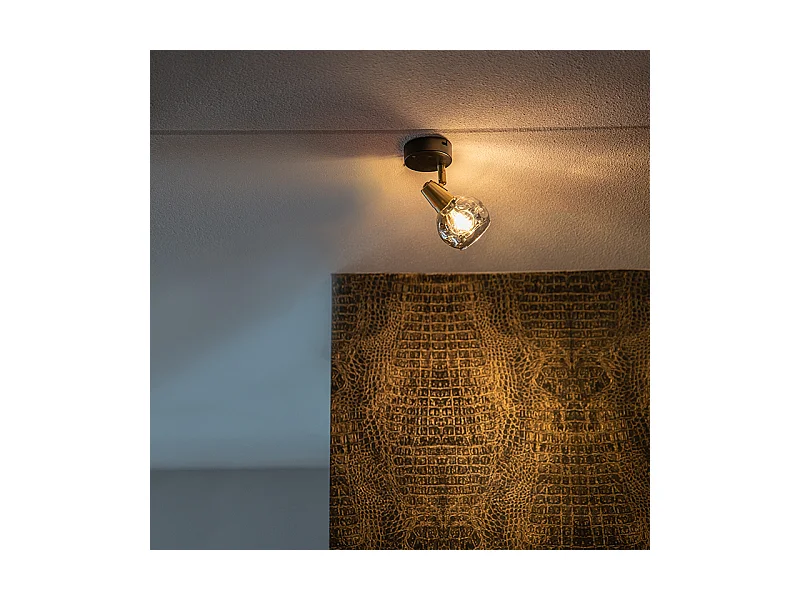 Spot Art Déco or avec verre fumé - Vidro