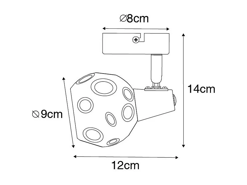Spot Art déco doré avec verre fumé - Vidro
