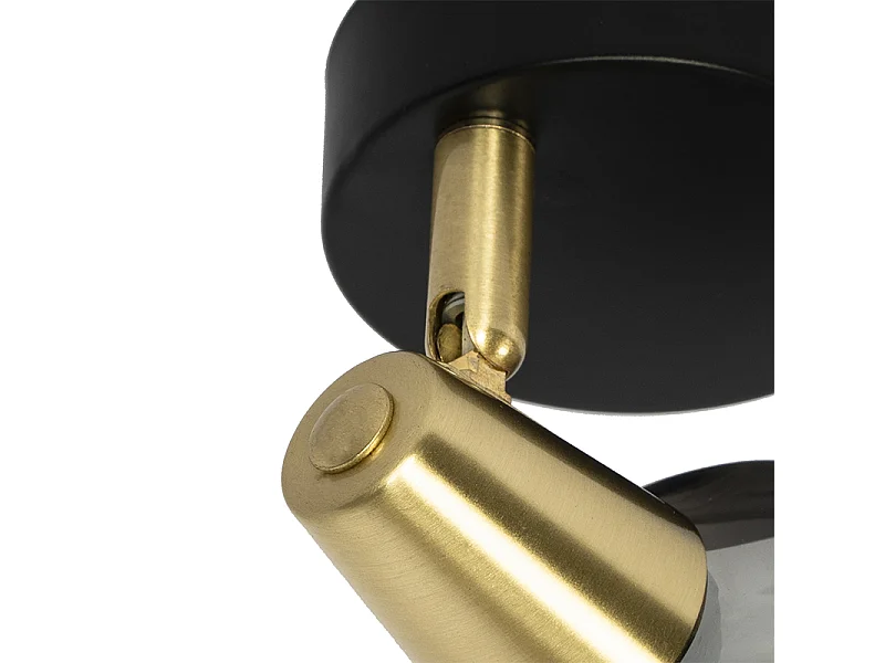 Spot Art déco doré avec verre fumé - Vidro