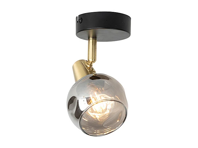 Spot Art déco doré avec verre fumé - Vidro