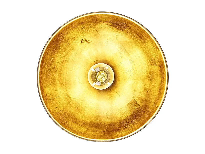 Plafonnier industriel noir avec or 28 cm - Magnax