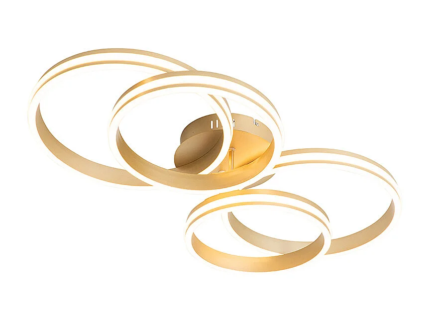 Plafonnier laiton avec LED dimmable en 3 étapes 4 lumières - Navara