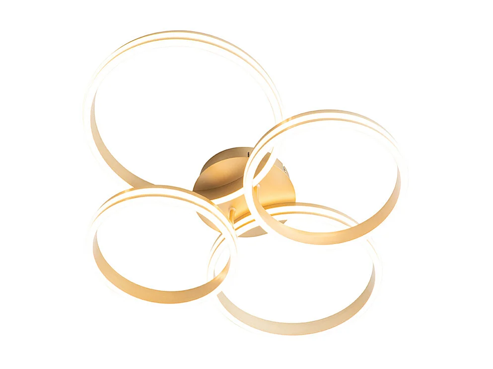 Plafonnier laiton avec LED dimmable en 3 étapes 4 lumières - Navara