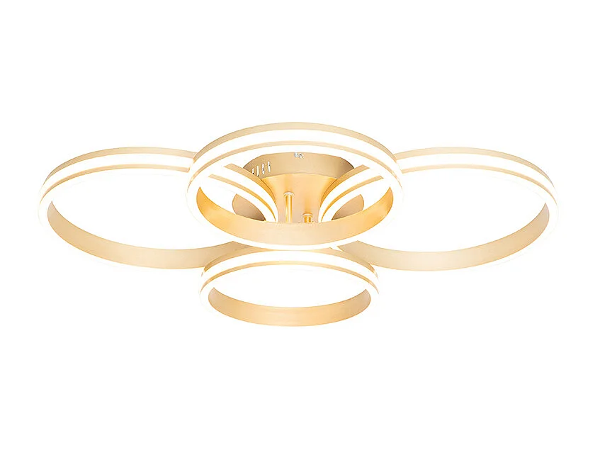 Plafonnier laiton avec LED dimmable en 3 étapes 4 lumières - Navara