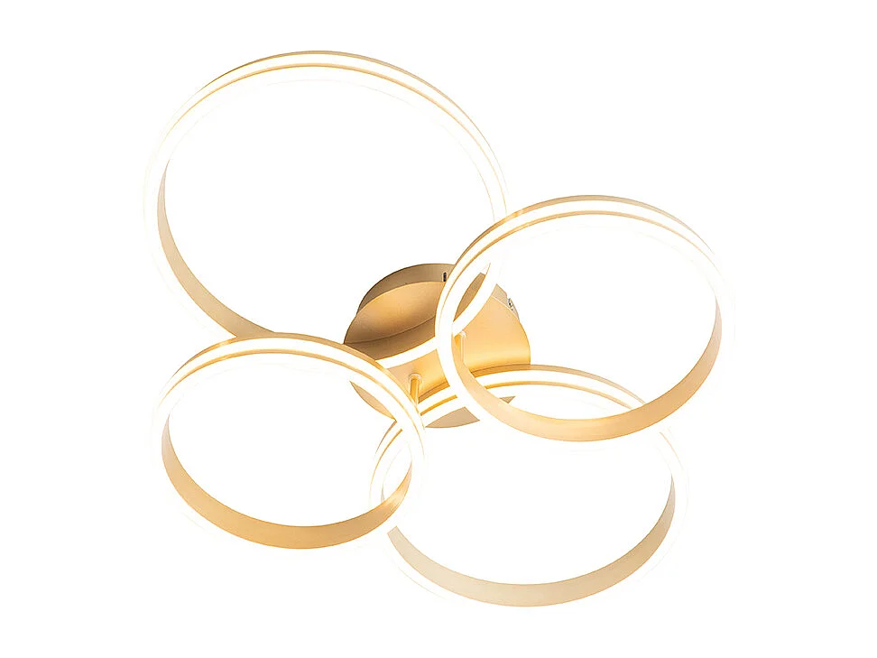 Plafonnier laiton avec LED intégré à 3 niveaux de luminosité 4 lumières - Navara