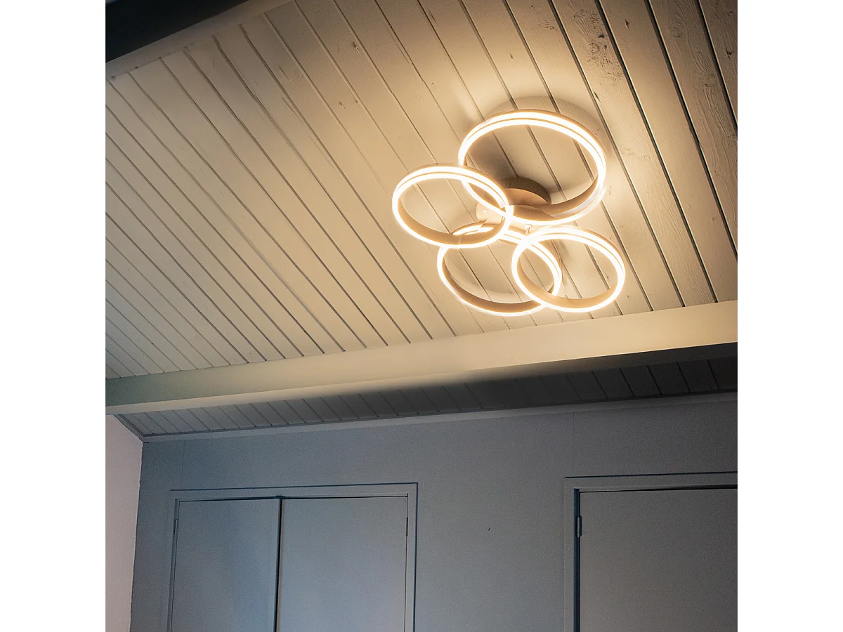 Plafonnier laiton avec LED intégré à 3 niveaux de luminosité 4 lumières - Navara