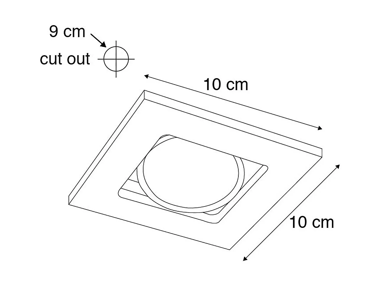 Lot de 3 spots encastrables modernes noirs orientables - Qure