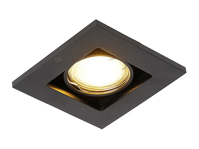 Lot de 3 spots encastrables modernes noirs orientables - Qure