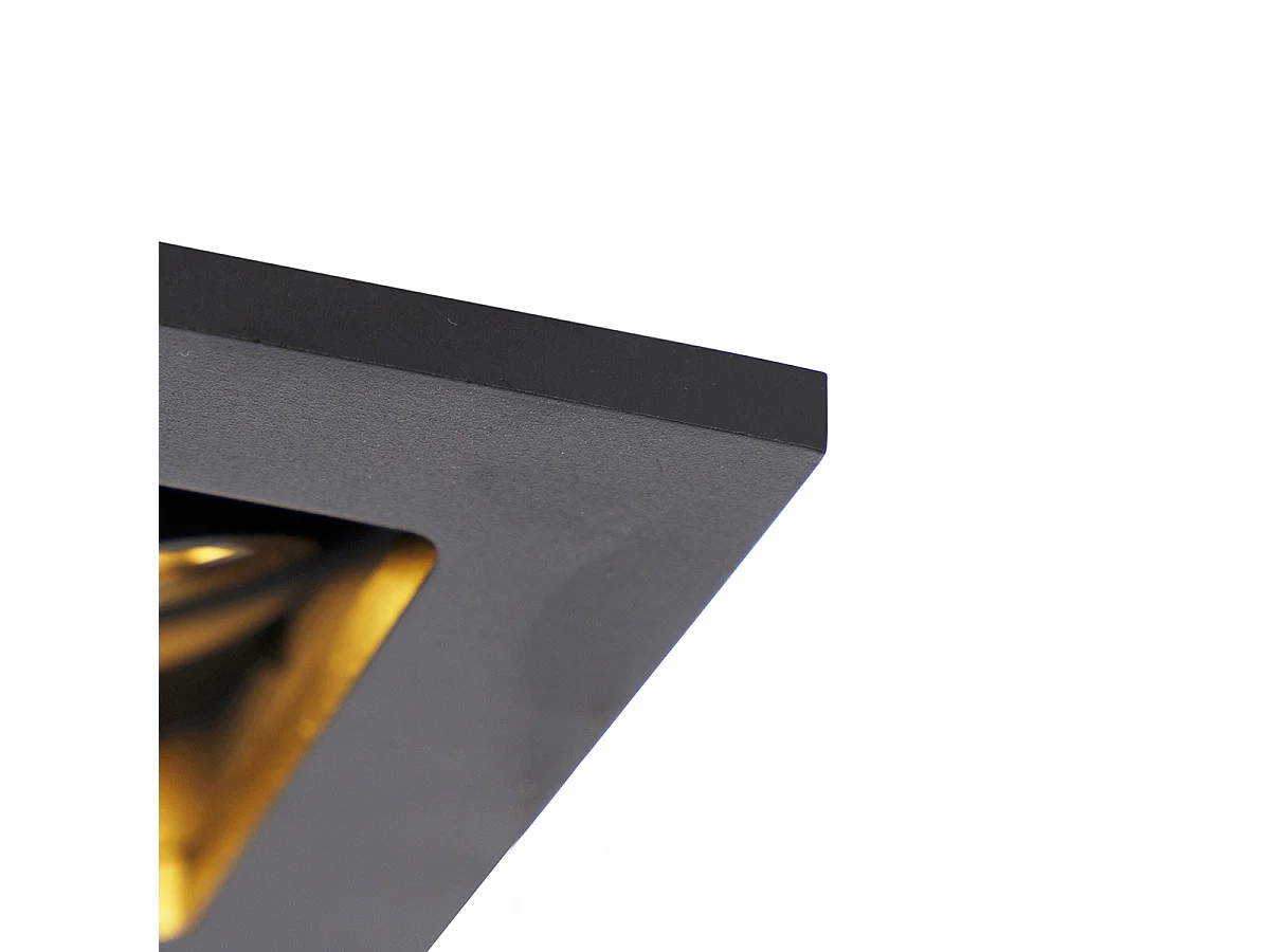 Lot de 3 spots encastrables modernes noirs orientables - Qure