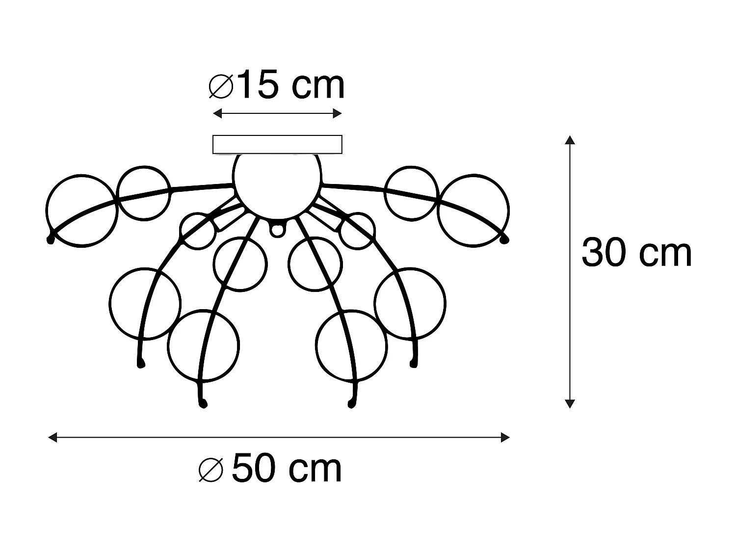 Plafonnier design noir avec verre fumé 4 lumières - Explode