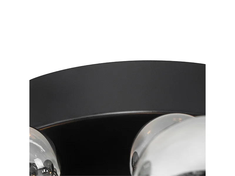 Plafonnier design noir avec verre fumé 4 lumières - Explode