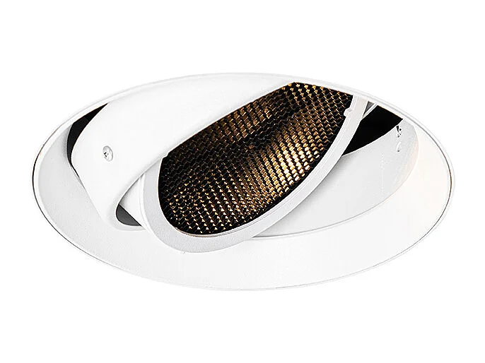 Spot encastré moderne blanc GU10 AR111 rond sans enjoliveur - Oneon Honey