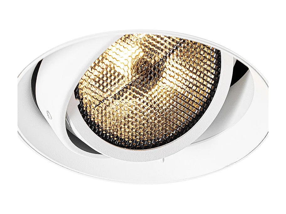 Spot encastré moderne blanc GU10 AR111 rond sans enjoliveur - Oneon Honey