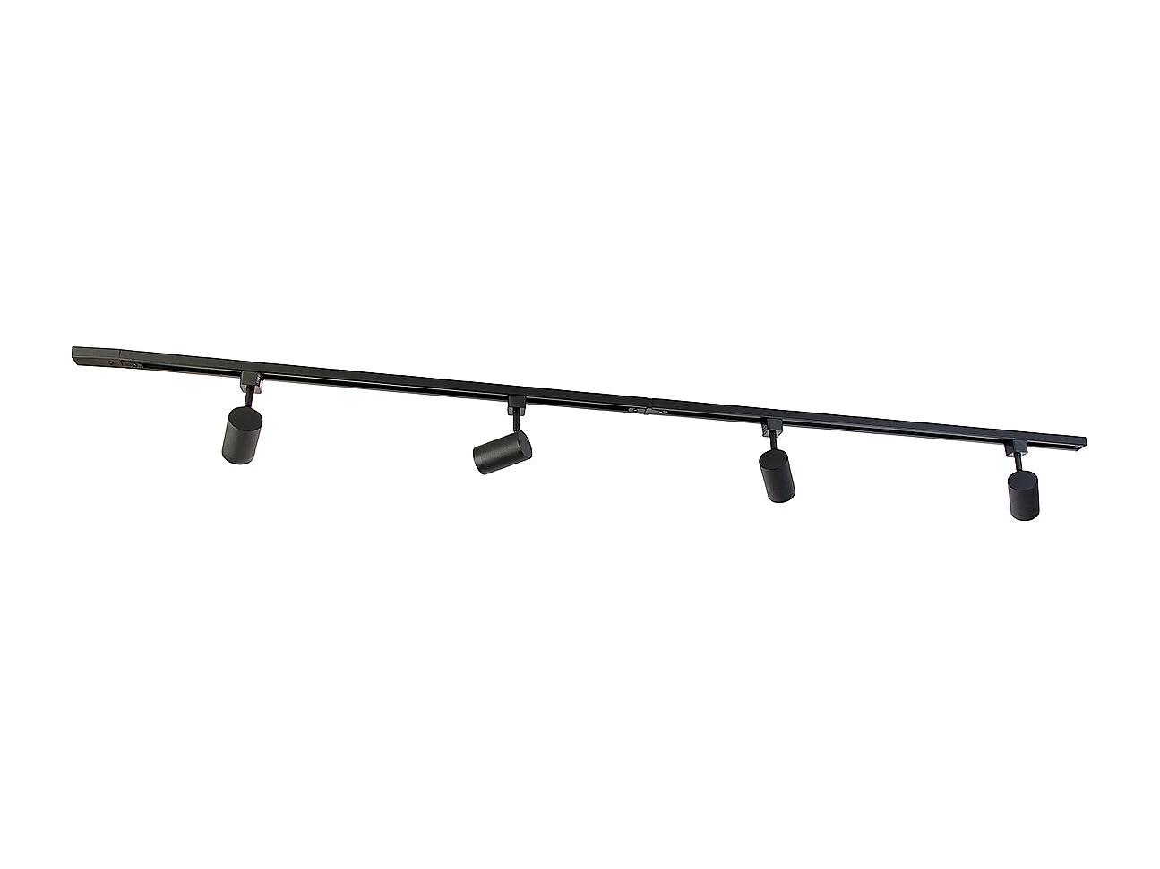 Système d'éclairage sur rail monophasé intelligent avec 4 spots WiFi GU10 noirs - Iconic Jeana