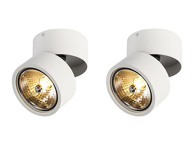 Lot de 2 spots blancs réglables - Go Nine Tubo