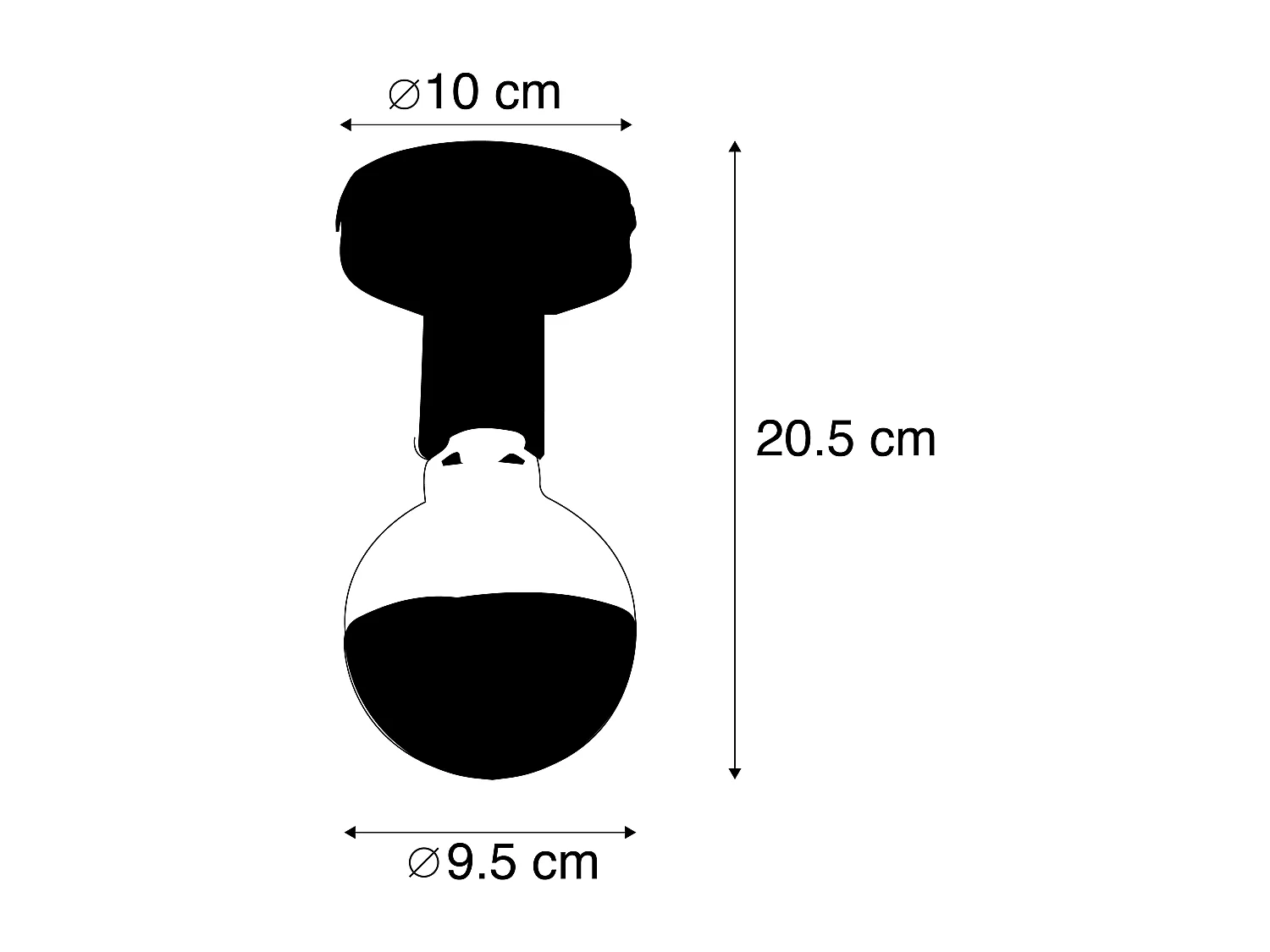 Plafonnier design noir avec miroir supérieur G95 noir - Facil