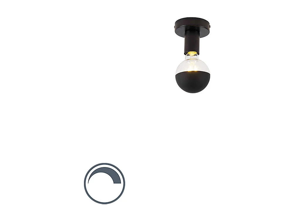Plafonnier design noir avec réflecteur G95 noir - Facile