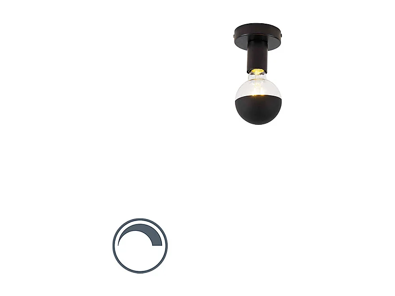 Plafonnier design noir avec réflecteur G95 noir - Facile