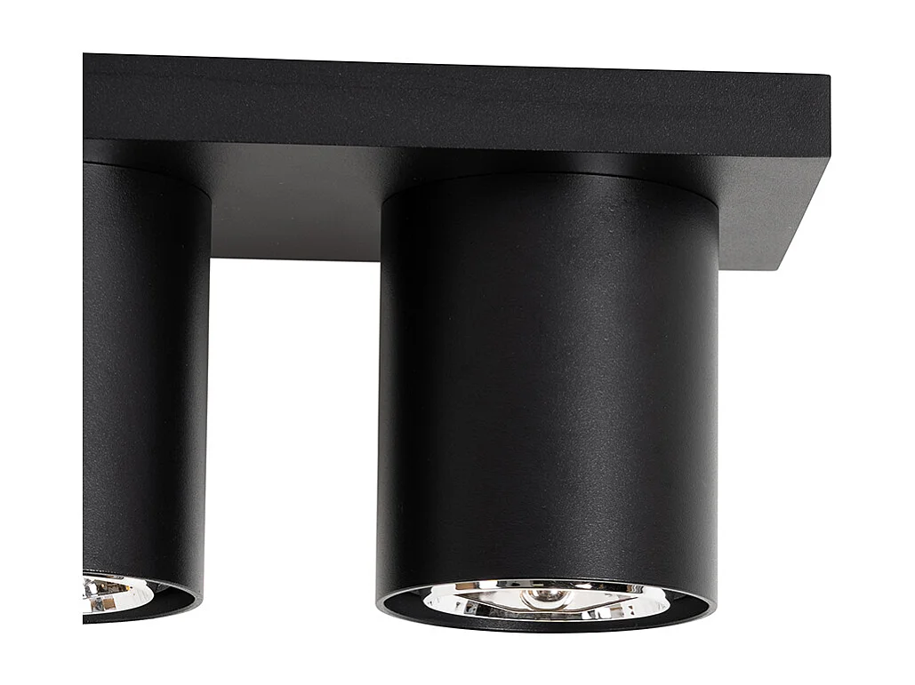 Spot de plafond moderne noir 3 lumières - Tubo