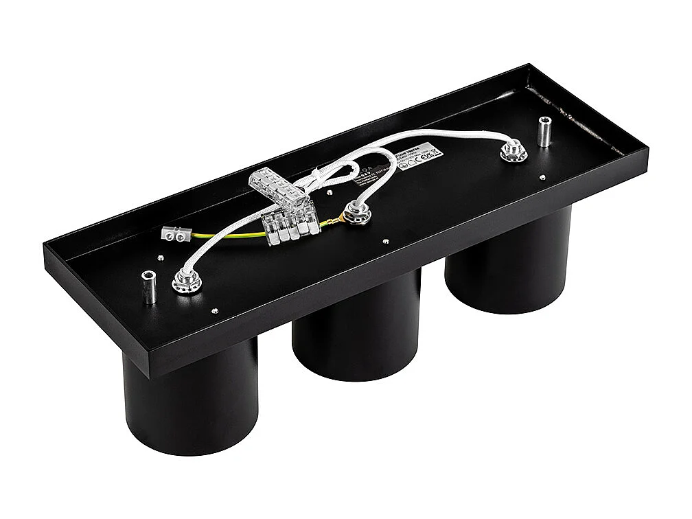 Spot de plafond moderne noir 3 lumières - Tubo