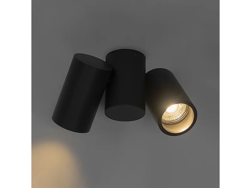 Spot design noir 2 lumières orientables - Michael