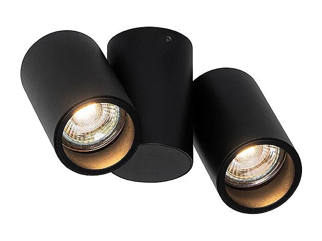 Spot design noir 2 lumières orientables - Michael