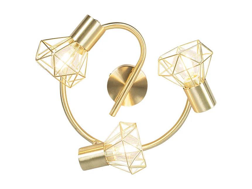 Spot Art Déco en laiton réglable et inclinable 3 lumières - Mosh