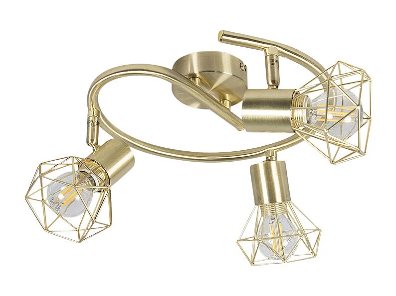 Spot Art Déco en laiton réglable et inclinable 3 lumières - Mosh