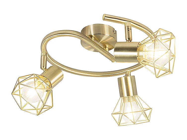 Spot Art Déco en laiton réglable et inclinable 3 lumières - Mosh