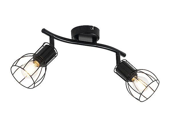 Plafonnier moderne noir à 2 lumières réglable - Botu