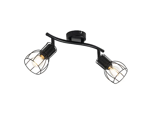 Plafonnier moderne noir à 2 lumières réglable - Botu
