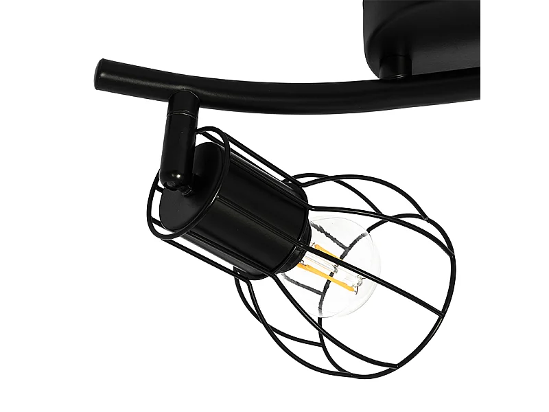 Spot encastré moderne noir 2 lumières orientables - Botu