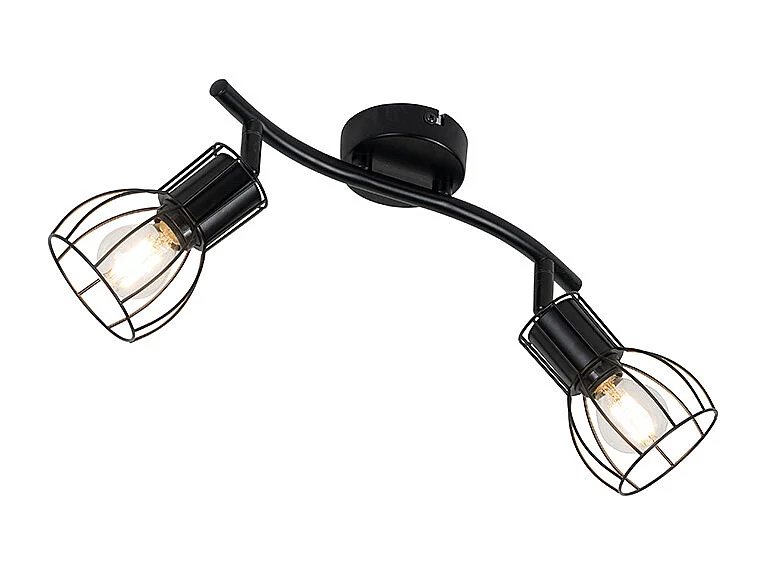 Spot encastré moderne noir 2 lumières orientables - Botu