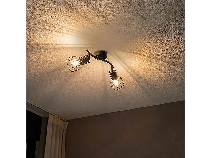 Spot encastré moderne noir 2 lumières orientables - Botu