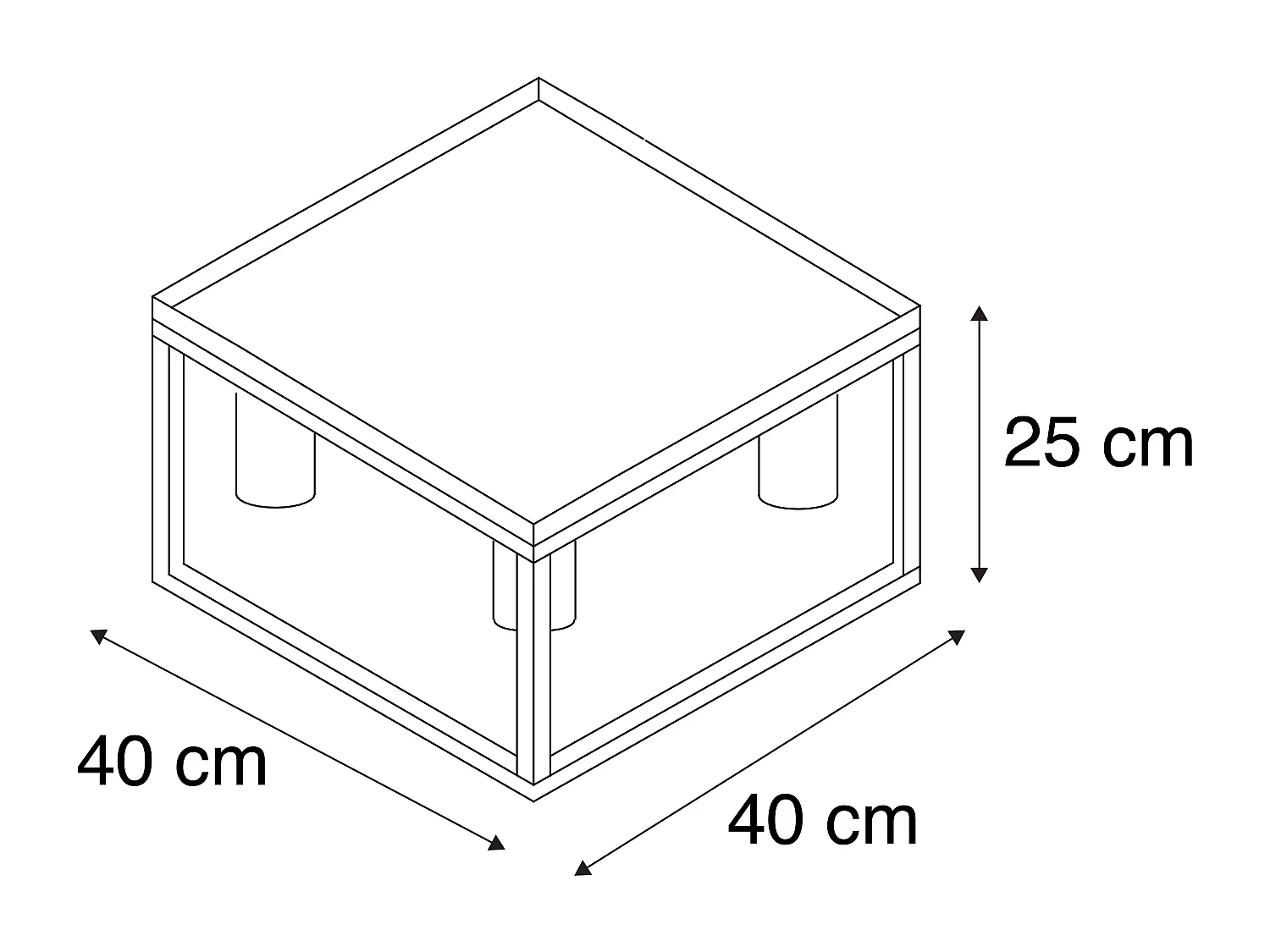Plafonnier industriel noir 40 cm 4 lumières - Cage