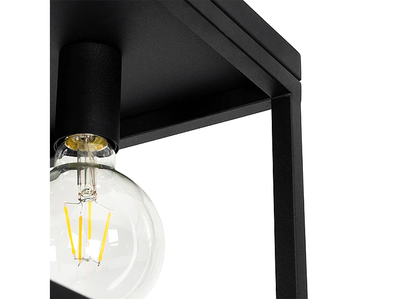 Plafonnier industriel noir 40 cm 4 lumières - Cage