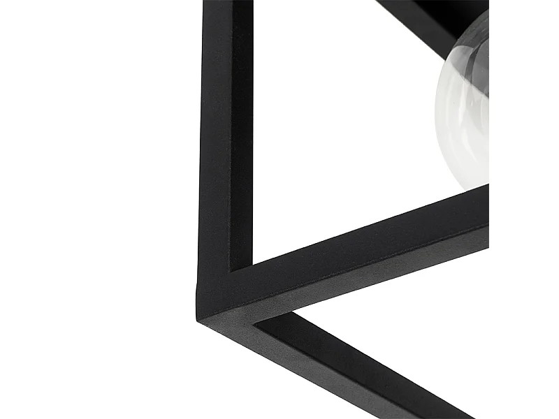 Plafonnier industriel noir 40 cm 4 lumières - Cage