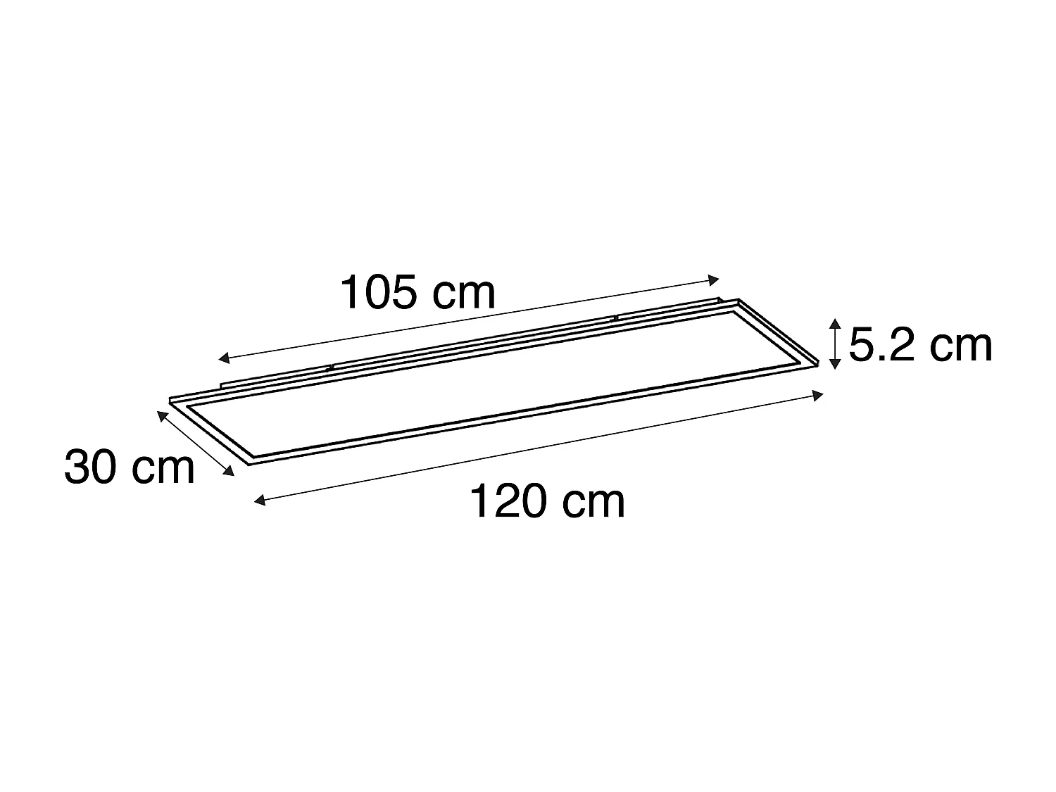 Plafonnier en acier 120 cm avec LED et télécommande - Liv