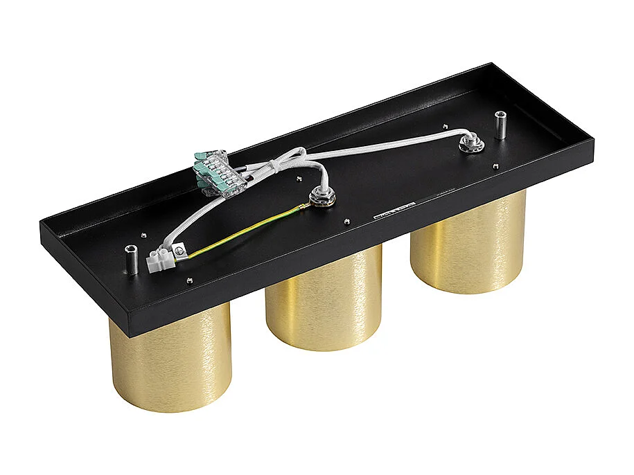 Spot de plafond moderne noir et doré 3 lumières - Tubo