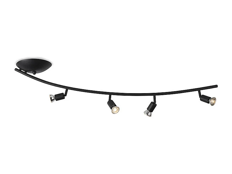 Spot encastré moderne incurvé noir 4 lumières - Jeany