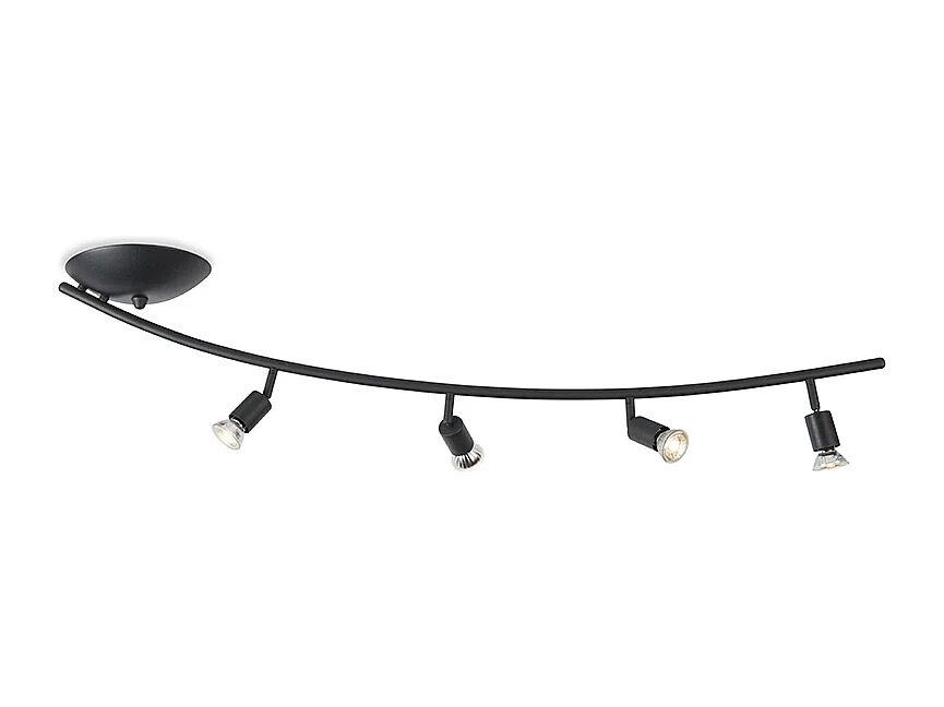 Spot encastré moderne incurvé noir 4 lumières - Jeany