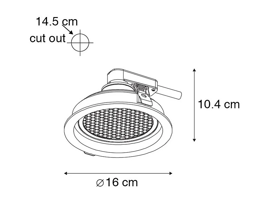 Spot encastré moderne noir orientable - Coop 111 Honey