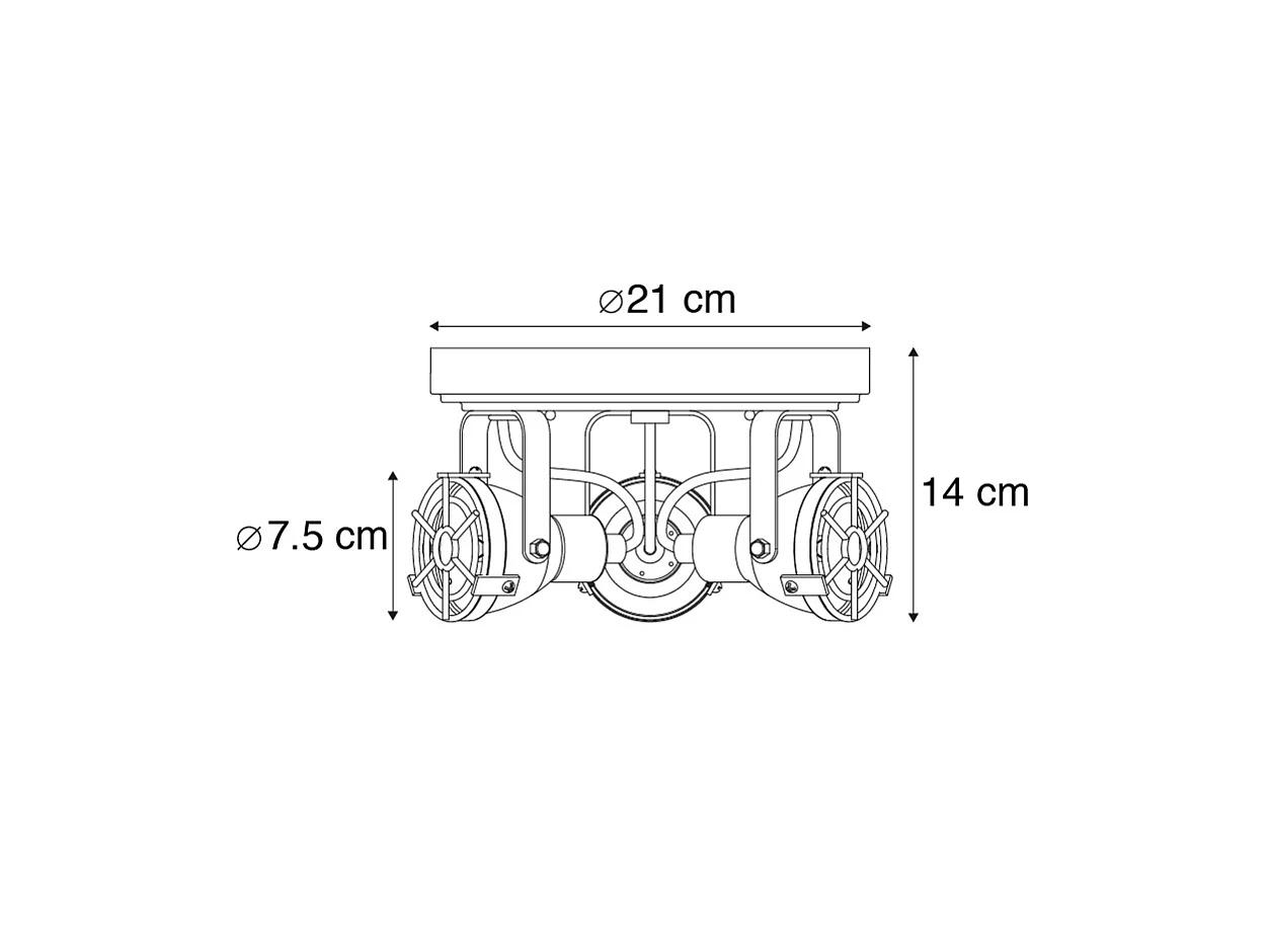 Plafonnier intelligent brun rouille avec 3 WiFi GU10 - Sorra