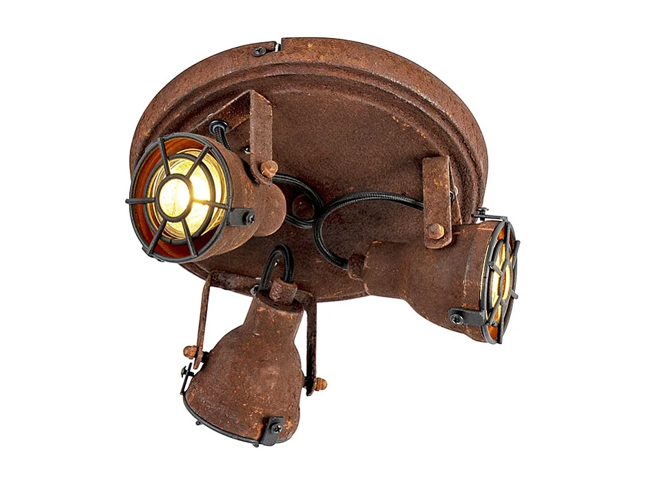 Plafonnier intelligent marron rouille avec 3 WiFi GU10 - Sorra