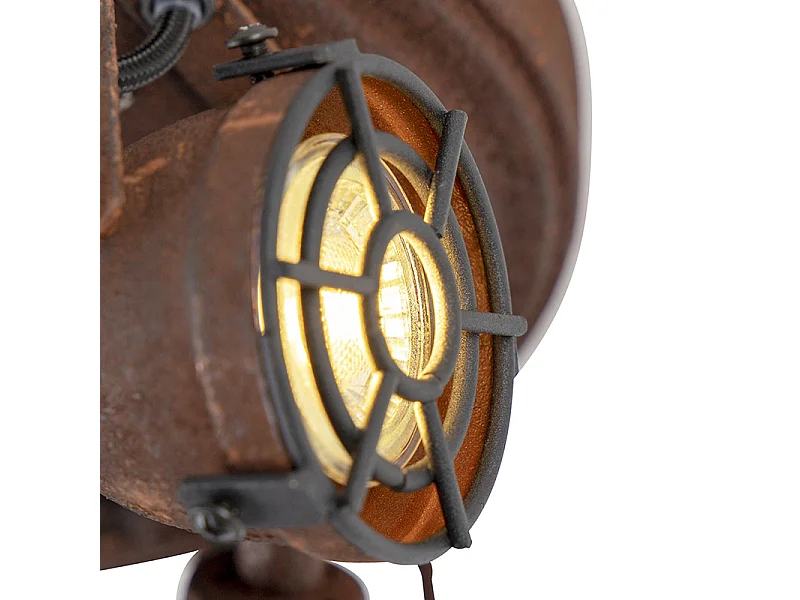 Plafonnier intelligent marron rouille avec 3 WiFi GU10 - Sorra