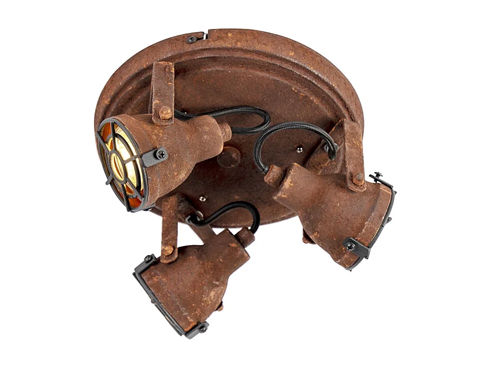 Plafonnier intelligent marron rouille avec 3 WiFi GU10 - Sorra