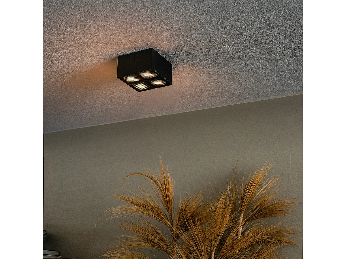 Spot design noir 4 lumières - Qubo Honey