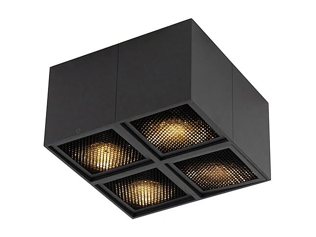 Spot design noir 4 lumières - Qubo Honey