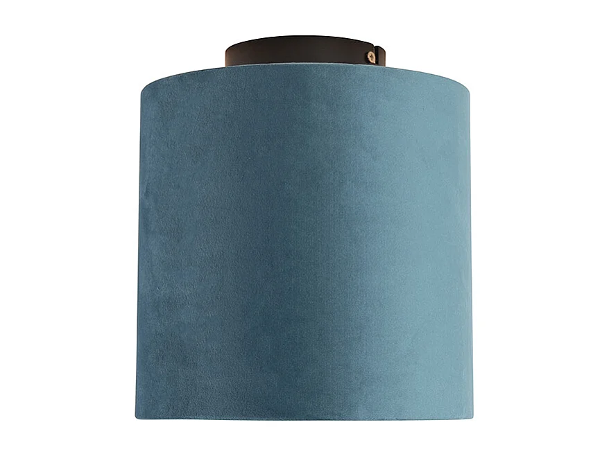 Plafonnier avec abat-jour en velours bleu et or 20 cm - Combi noir